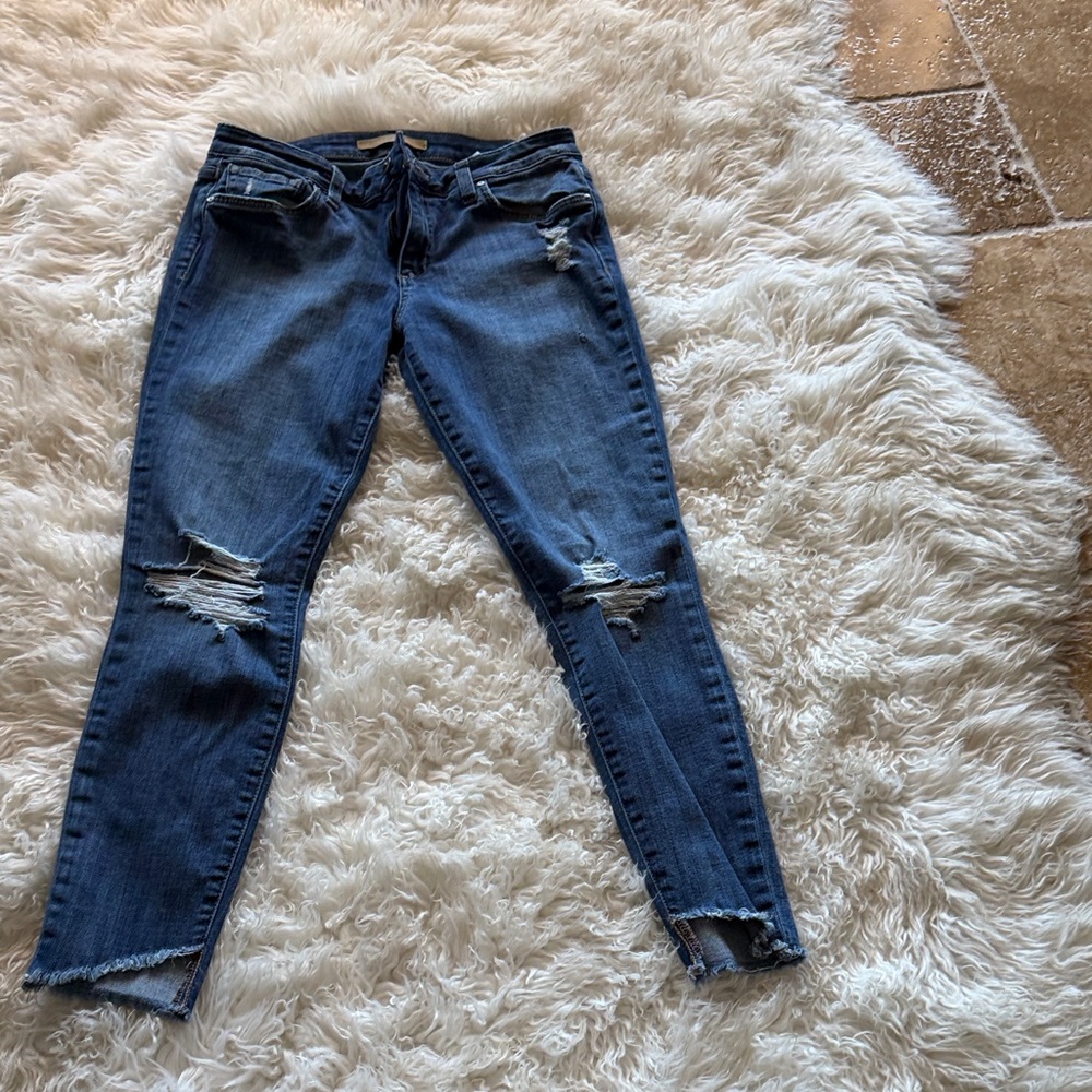 Joe's Jeans Dark Blue Distressed Skinny Jeans